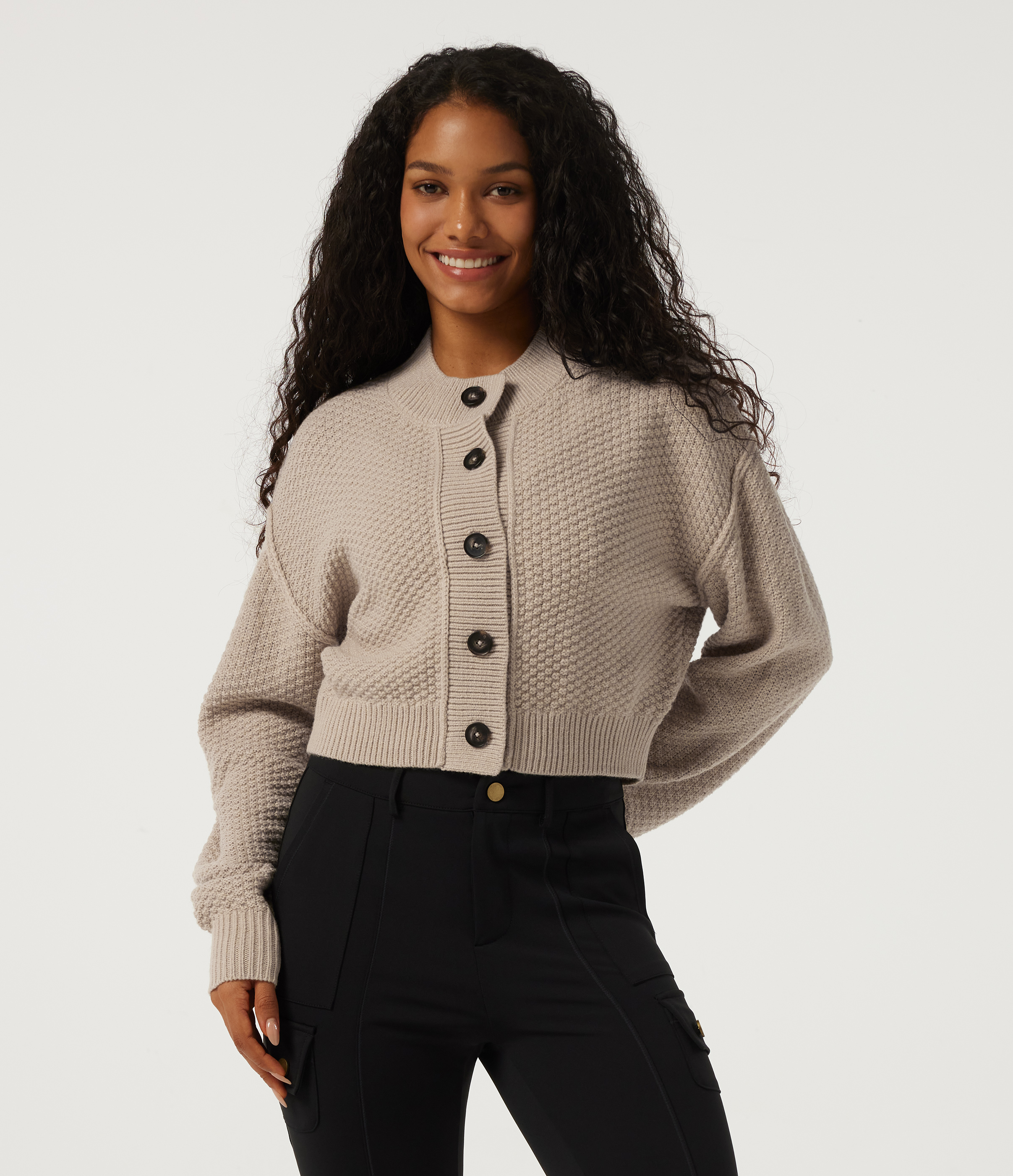 Round Neck Long Sleeve Casual Cardigan
