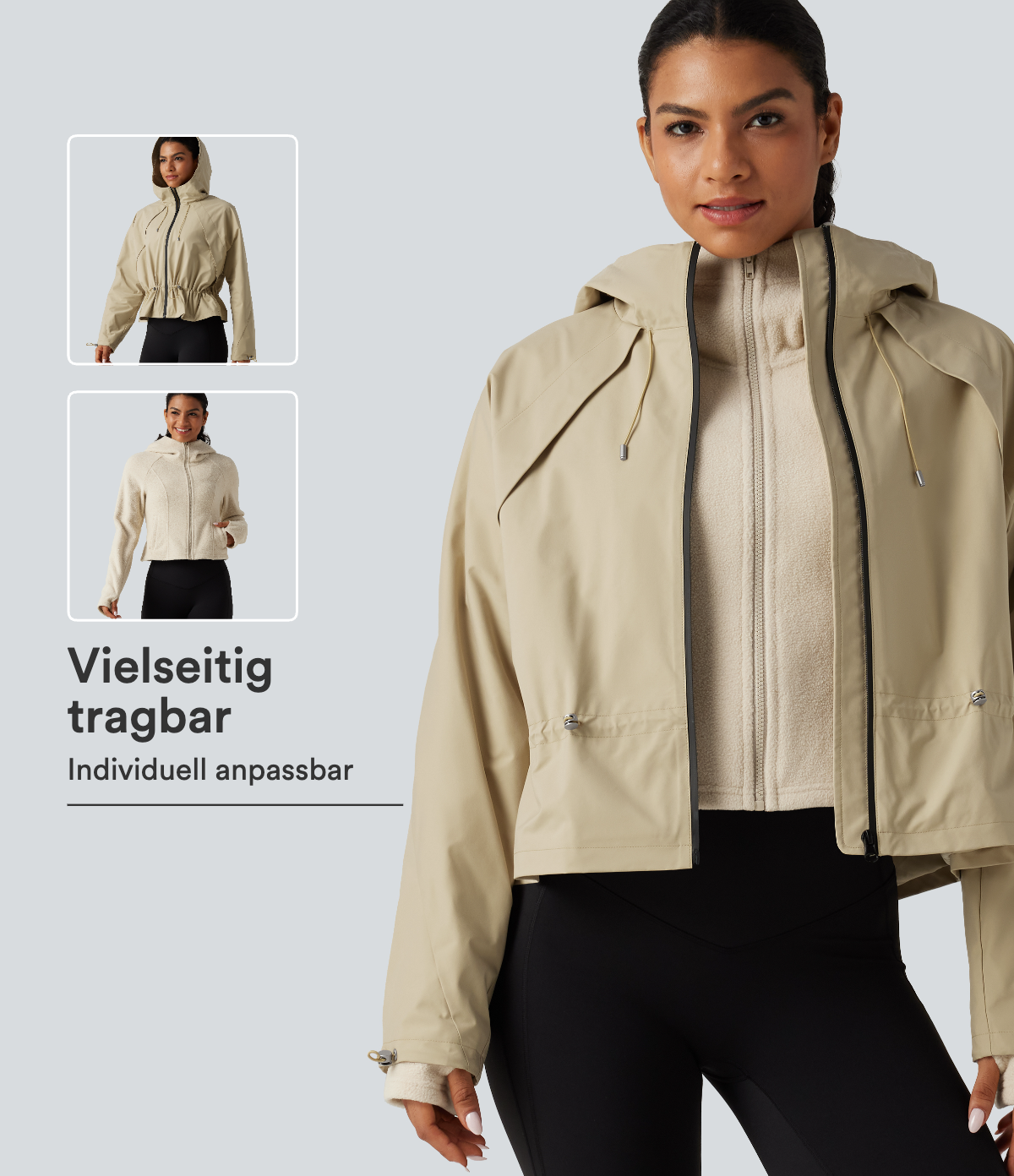 Mojave Desert 2-teilige Wander-Windjacke mit Kapuze, Seitentaschen und langen Ärmeln / 1