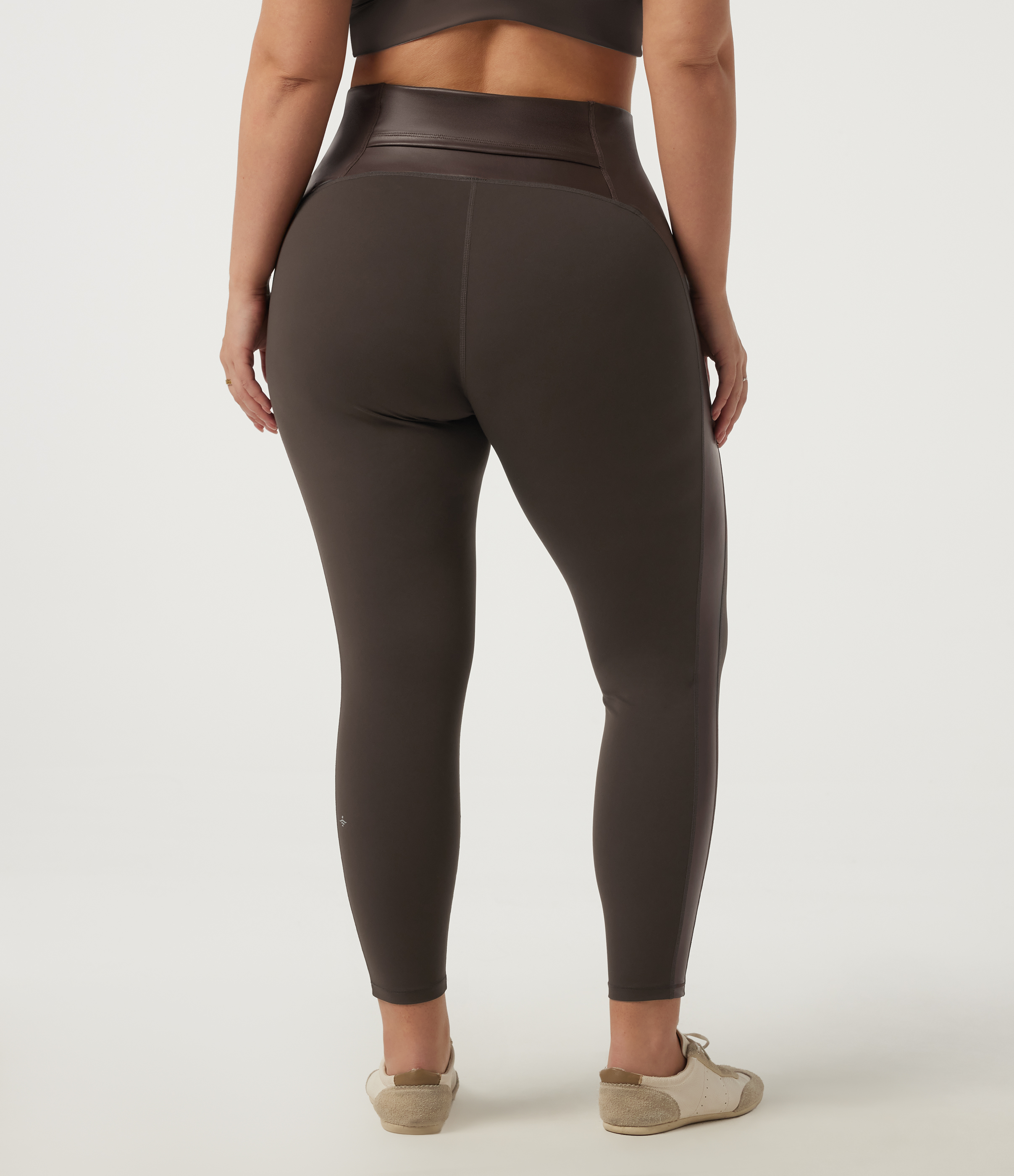 Hot Fudge Plus Size Halara UltraSculpt™ High Waisted Stretchy PU Tummy Control Yoga Leggings with Pocket / 2