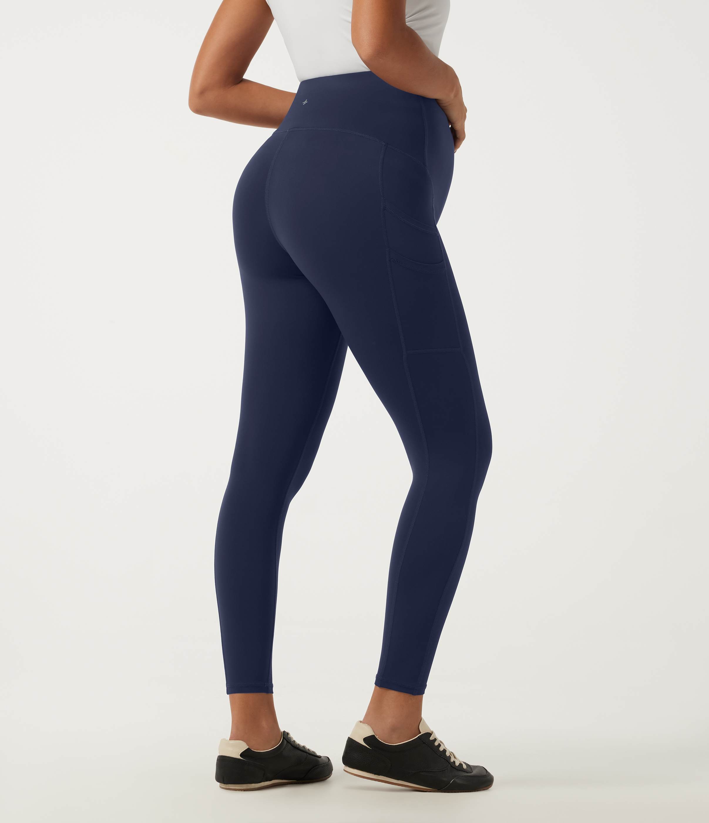 Peacoat SoftlyZero™ High Waisted Skinny Yoga Maternity Leggings with Pockets / 2