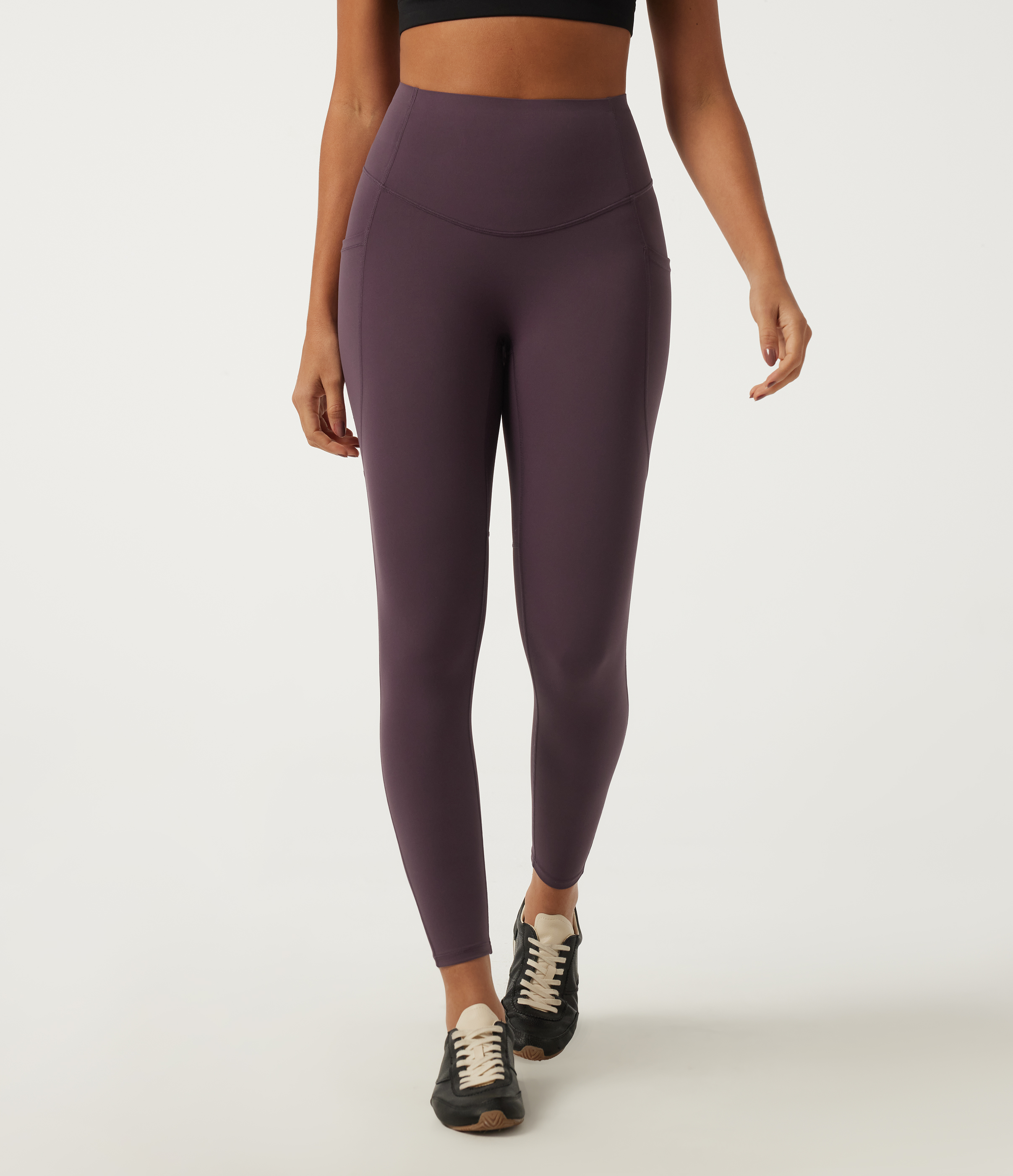 Dusky Evening purple Leggings de yoga à séchage rapide, taille haute et effet gainant pour le ventre, avec poches / 2