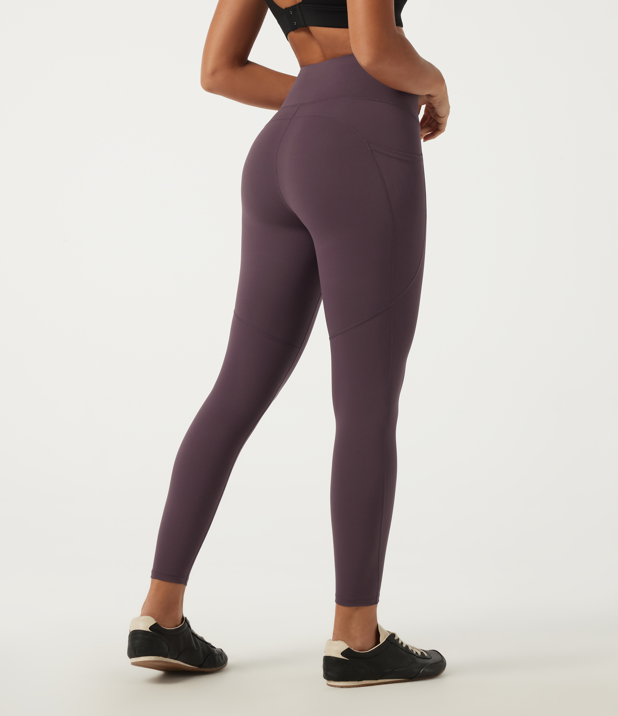 Dusky Evening purple Quick Dry High Waisted Tummy Control Yoga Leggings with Pockets / 1
