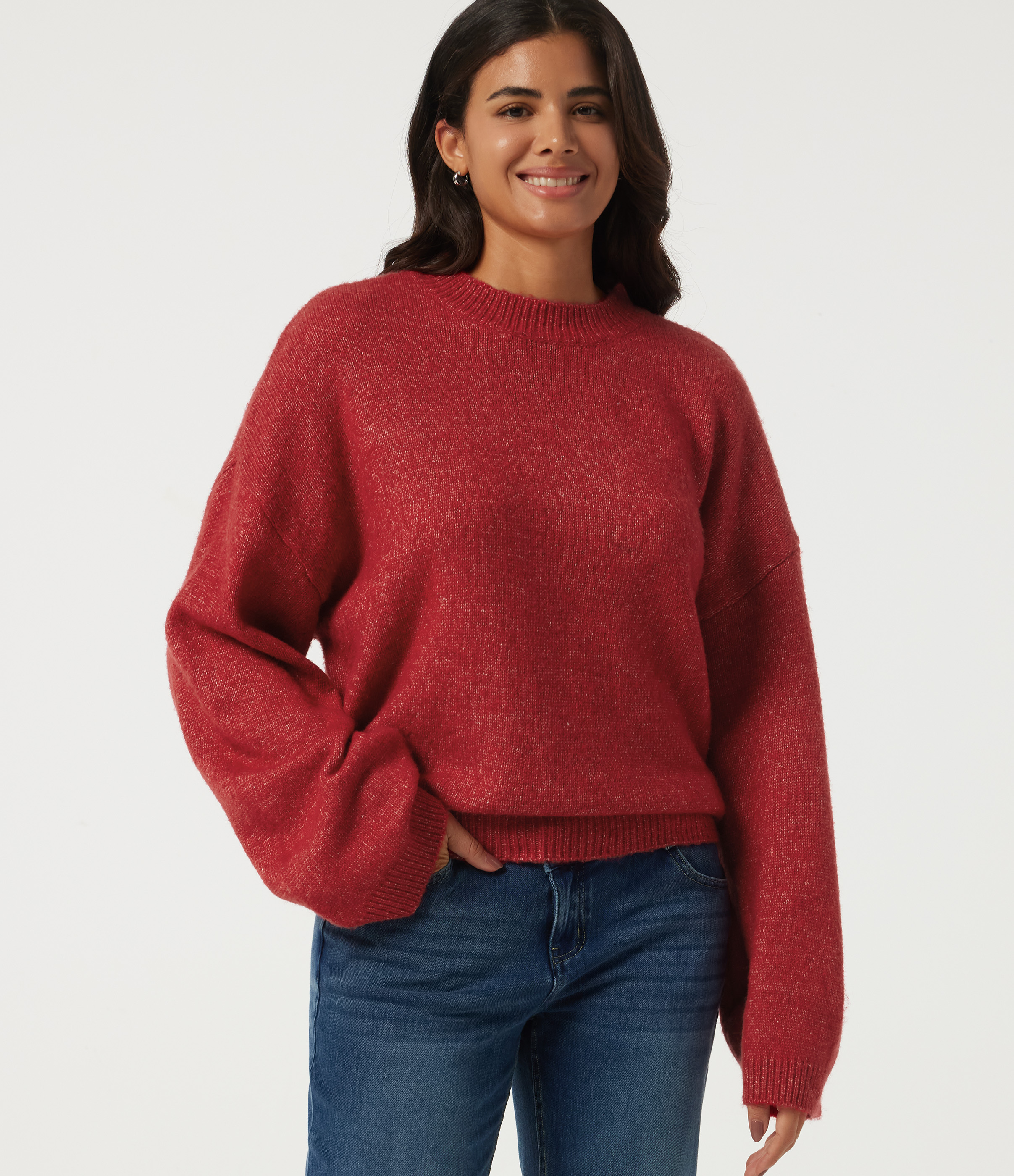 Stand Collar Long Sleeve Work Sweater