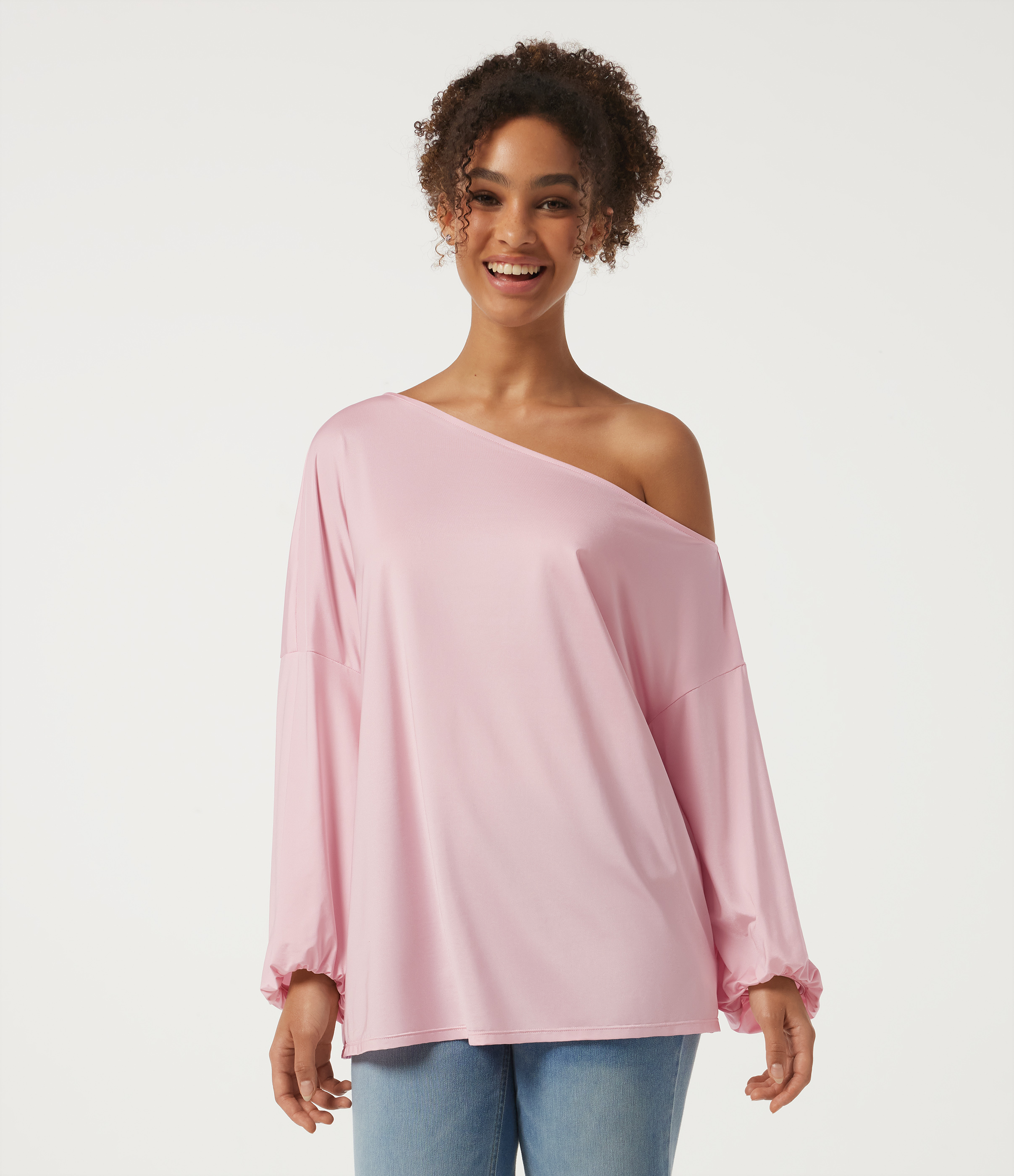 One Shoulder Long Sleeve Ruched Casual Blouse
