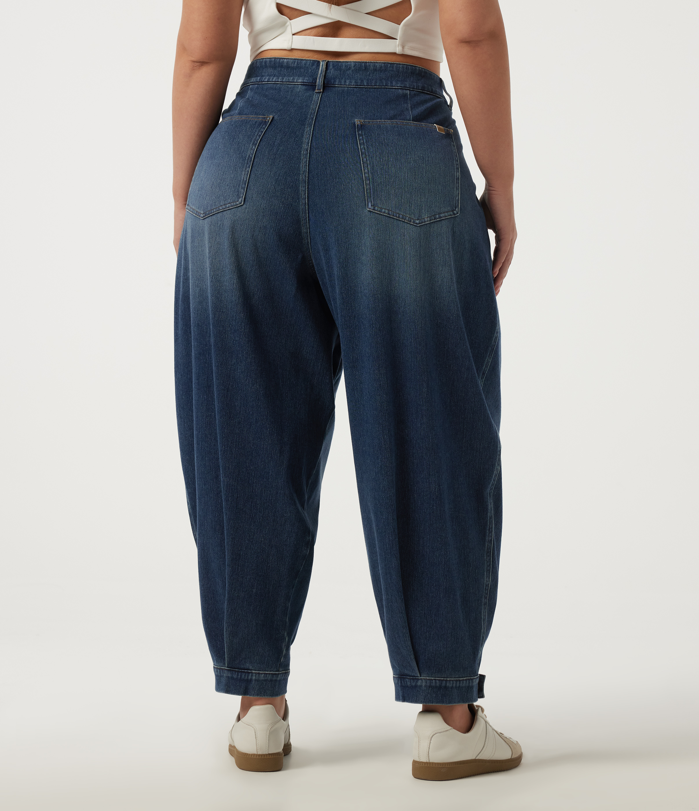Pageant Blue Denim Halara Flex™ Plus Size Mid Rise Casual Cotton Jeans with Pockets / 2