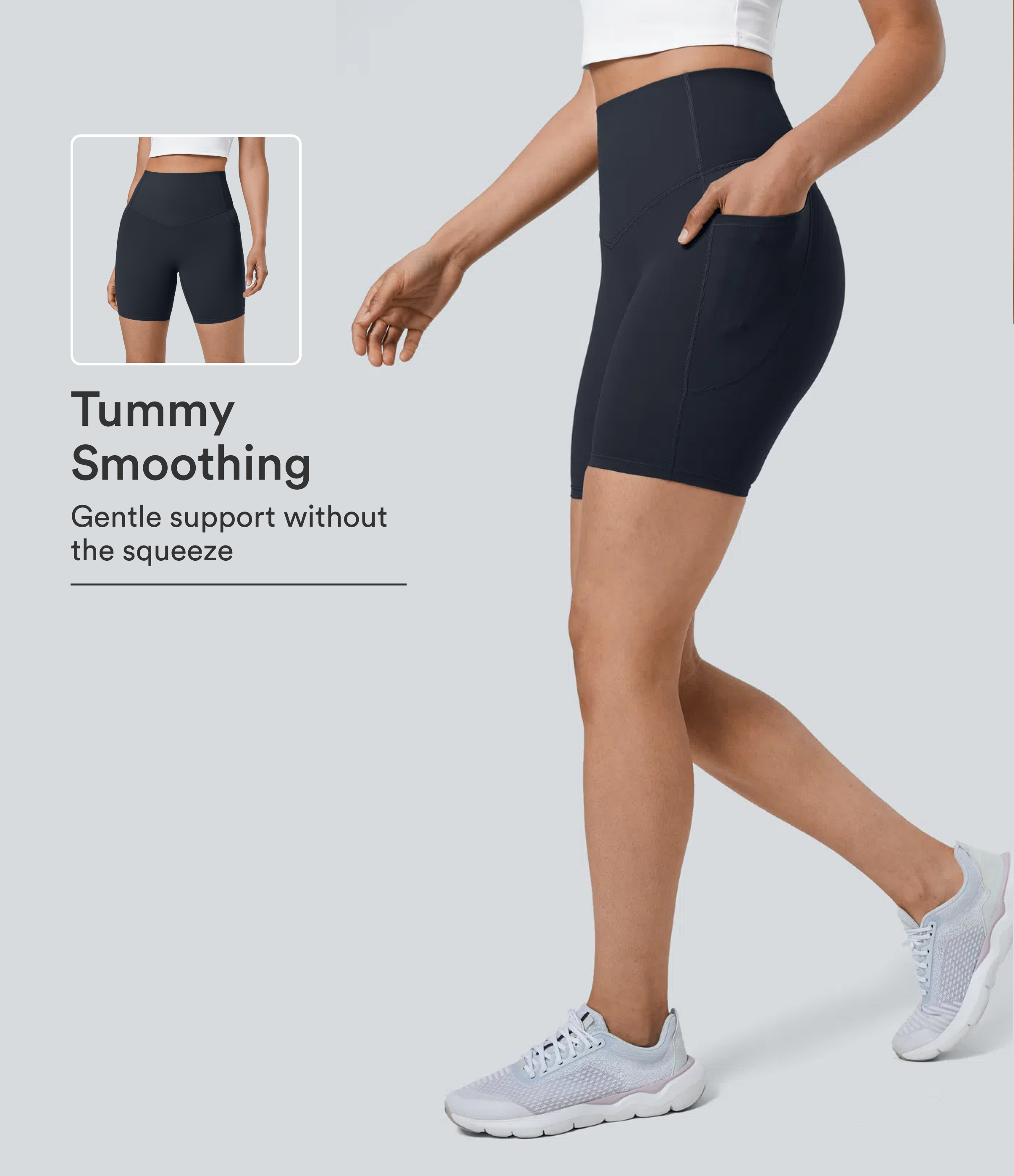 Halara UltraSculpt™ High Waisted Tummy Control Pocket Shaping Training Biker Shorts 7''