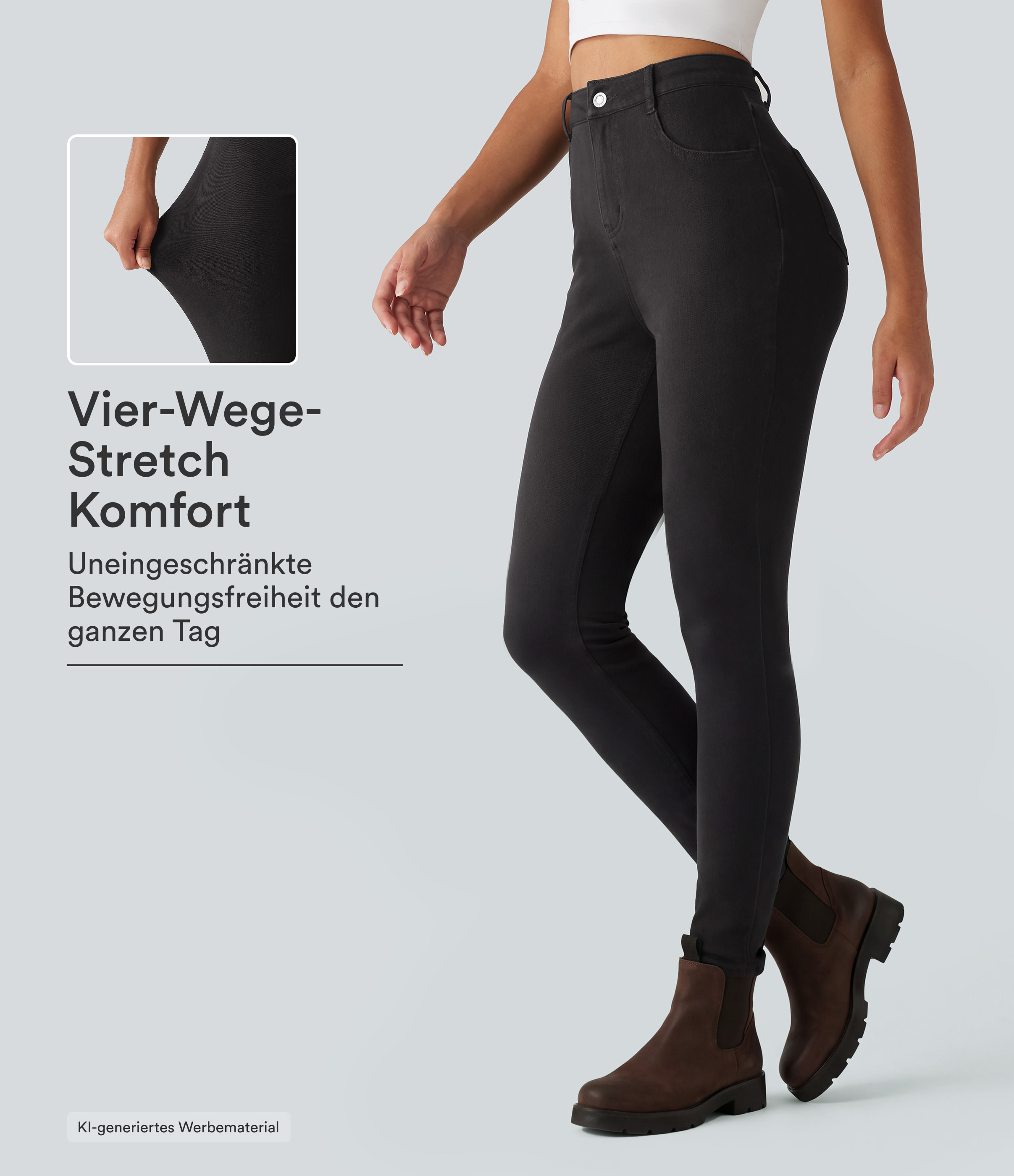 Halara Flex™ – Lässige Skinny-Jeans mit hohem Bund und Taschen