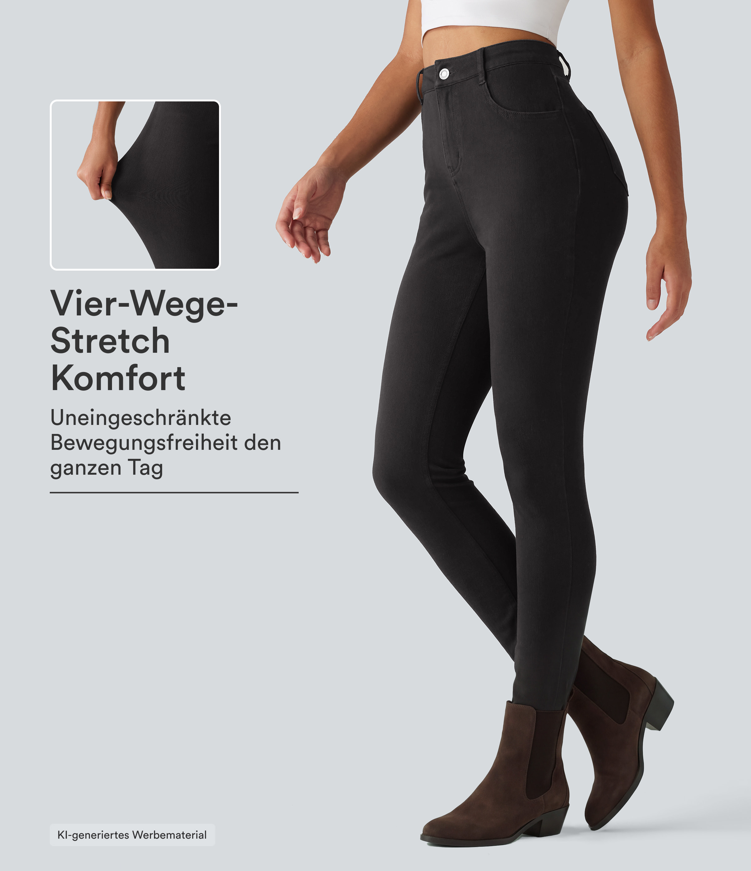 Halara Flex™ – Lässige Skinny-Jeans mit hohem Bund und Taschen