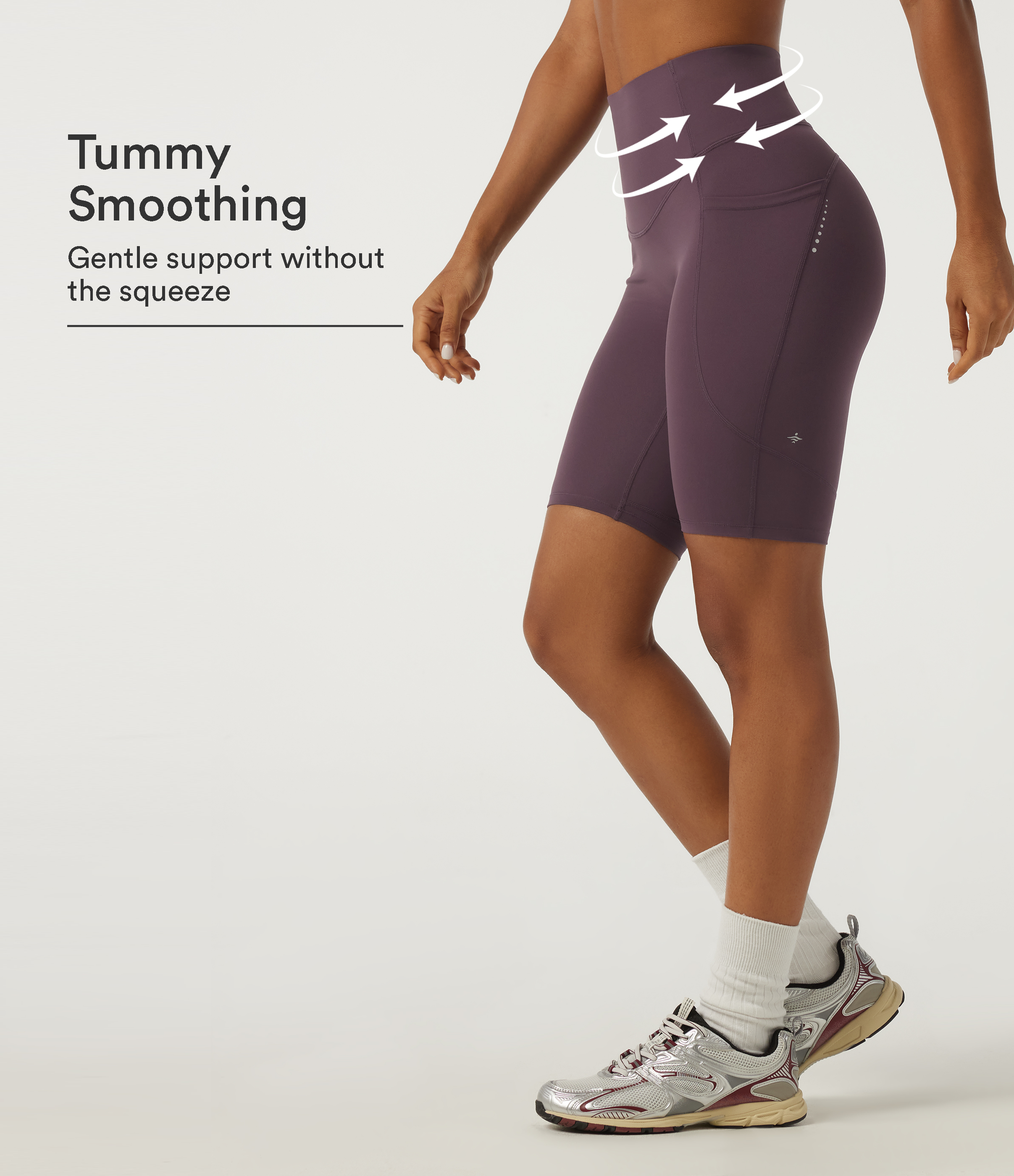 High Waisted Tummy Control Skinny Quick Dry Yoga Bikers 9" with Pockets
