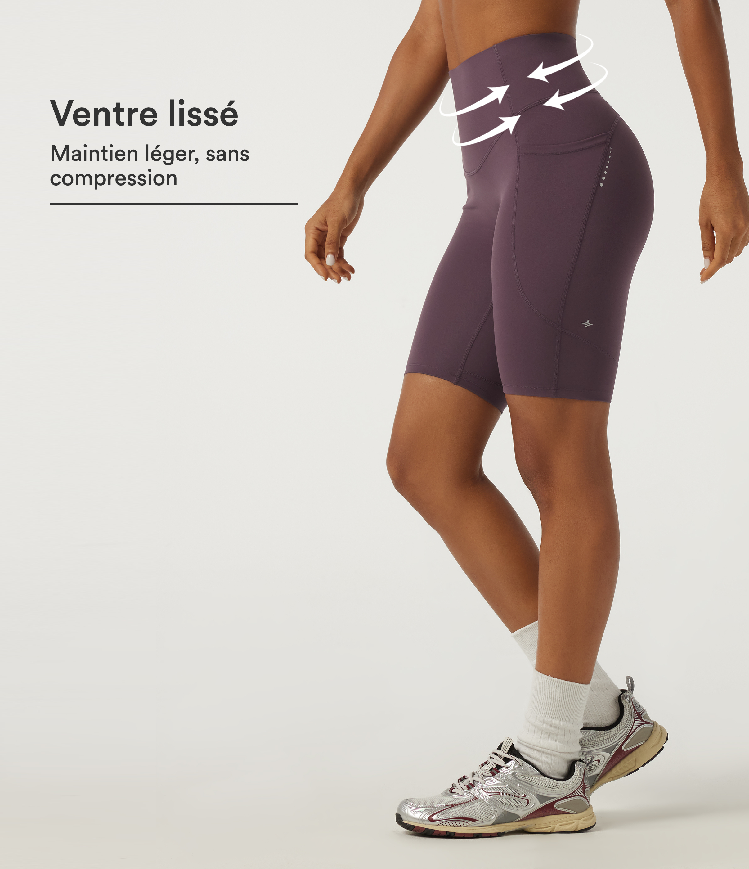 Cycliste de yoga 23cm gainant à séchage rapide taille haute avec poches