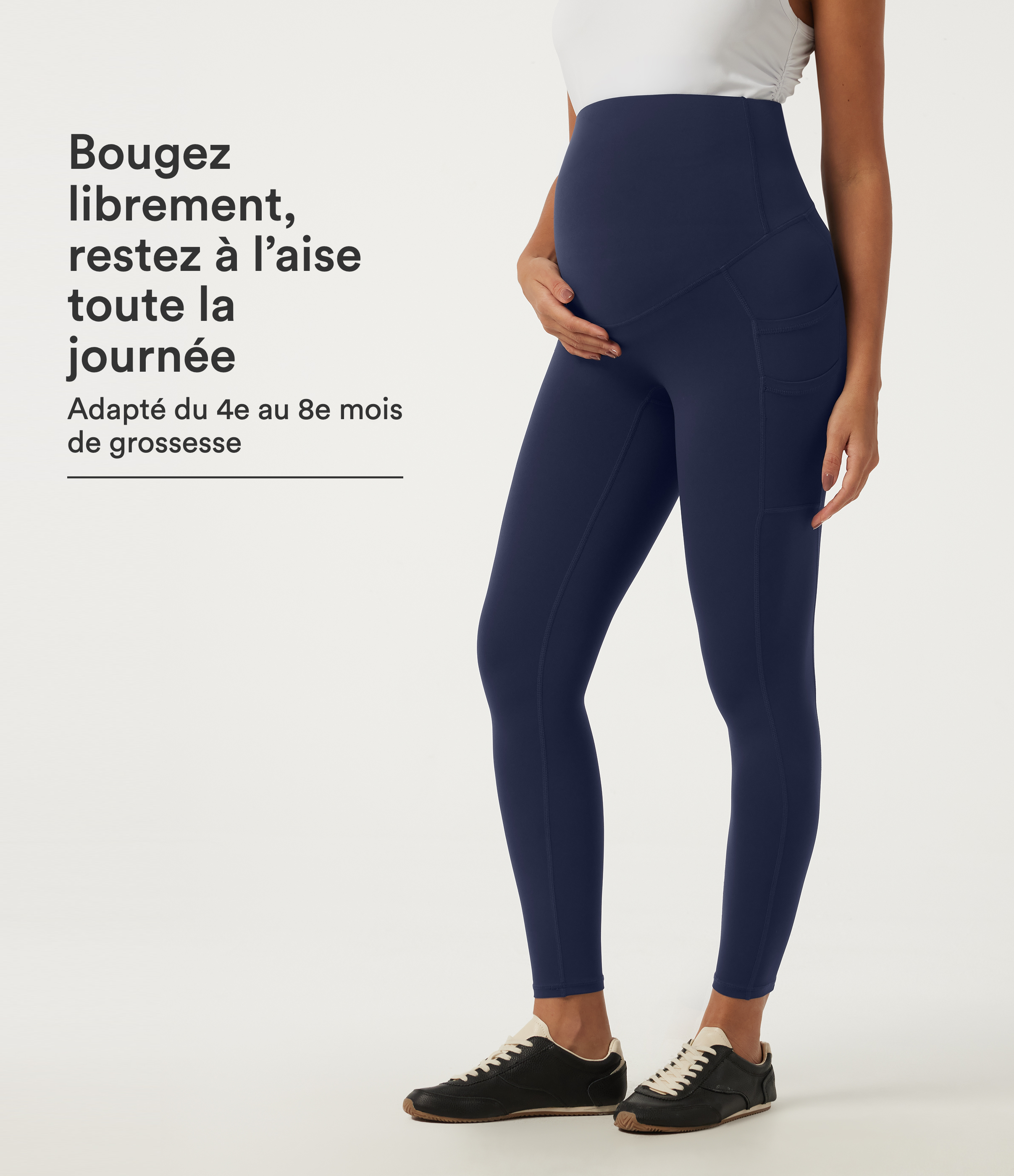 Legging de yoga de grossesse SoftlyZero™ taille haute avec poches