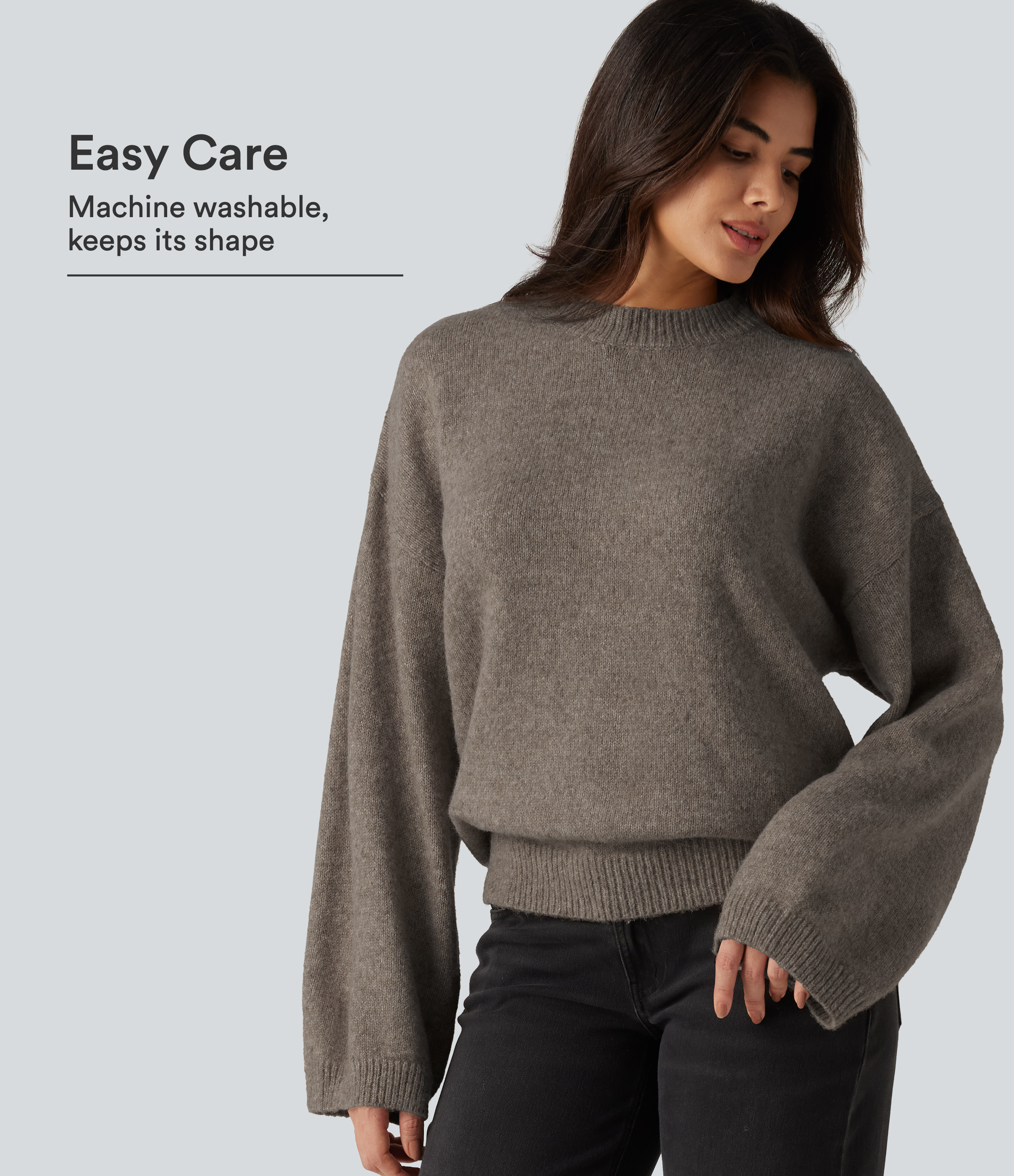 Stand Collar Long Sleeve Work Jumper