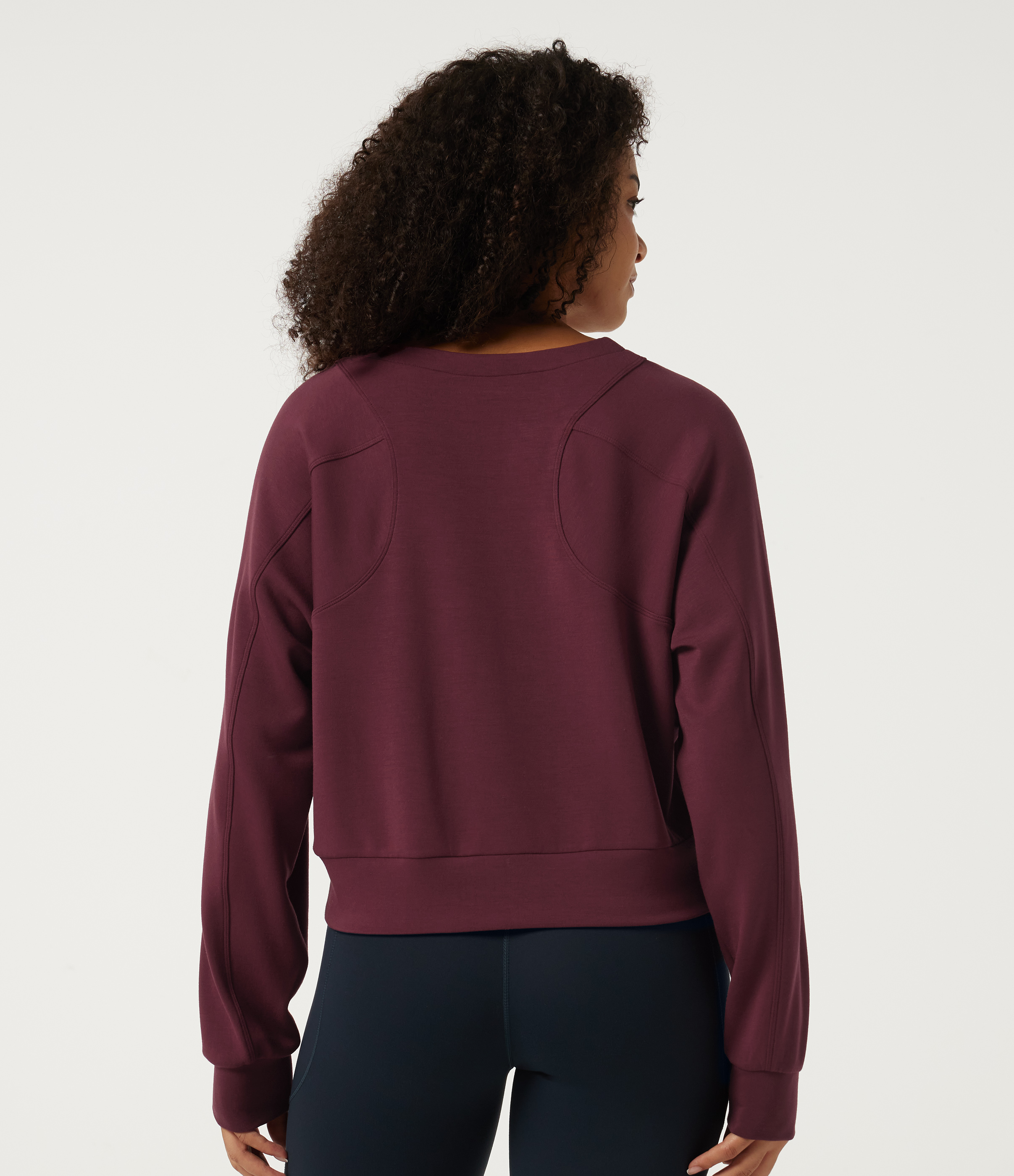 Oxblood Red SpacerTek™ Round Neck Long Sleeve Work Sweatshirt / 2