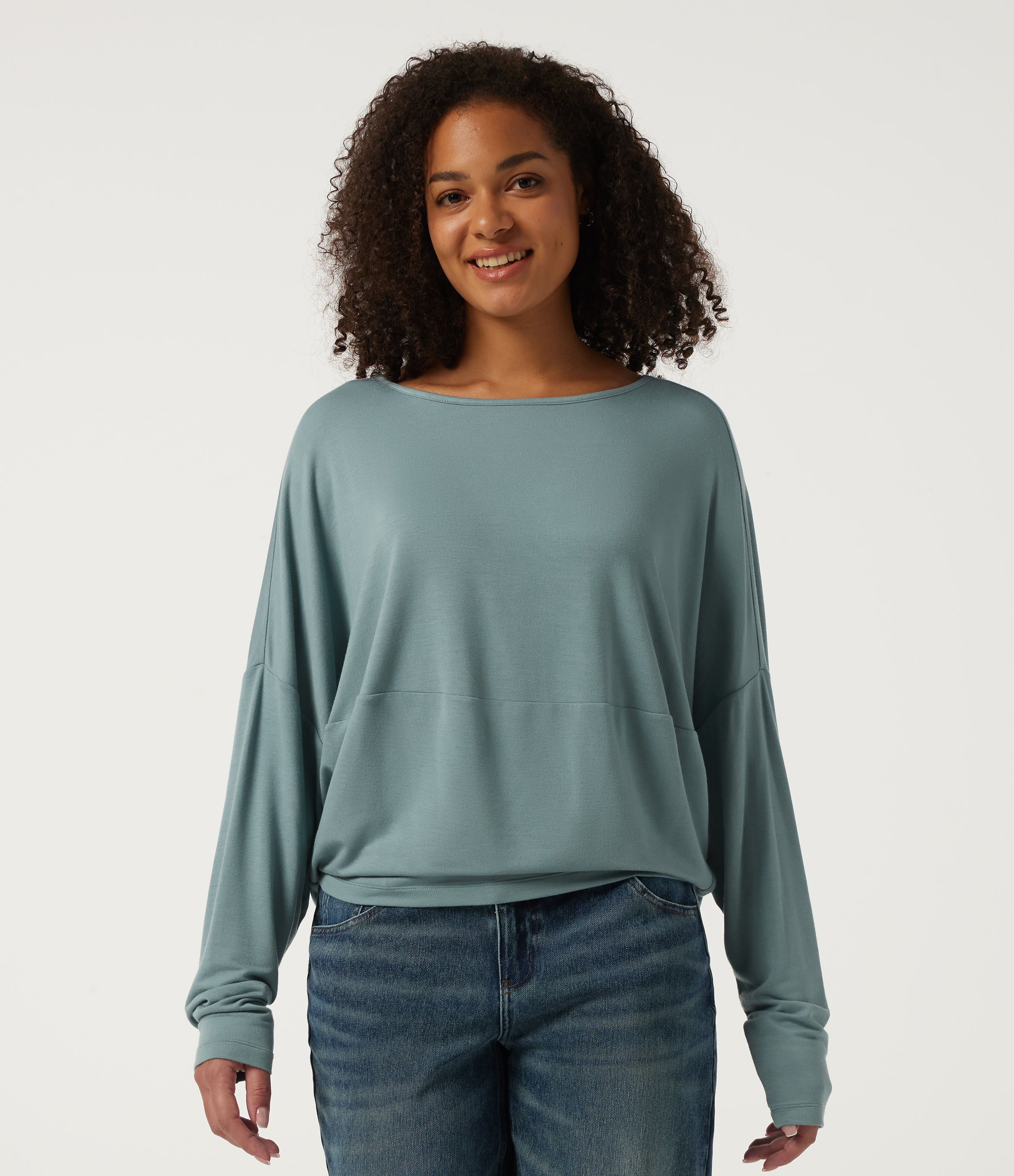 Boat Neck Long Sleeve Casual Sweatshirt