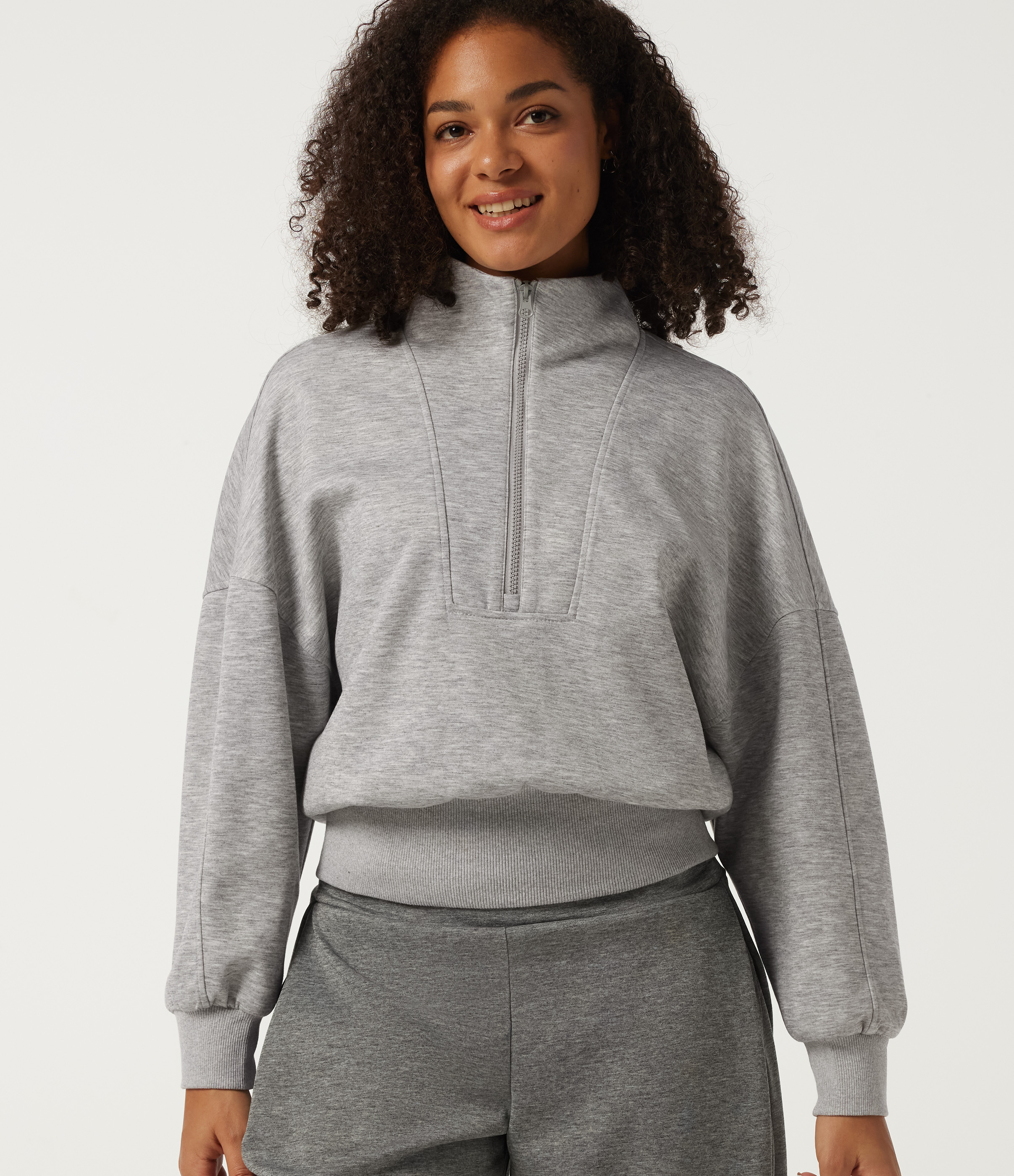 Mock Neck Long Sleeve Casual Sweatshirt