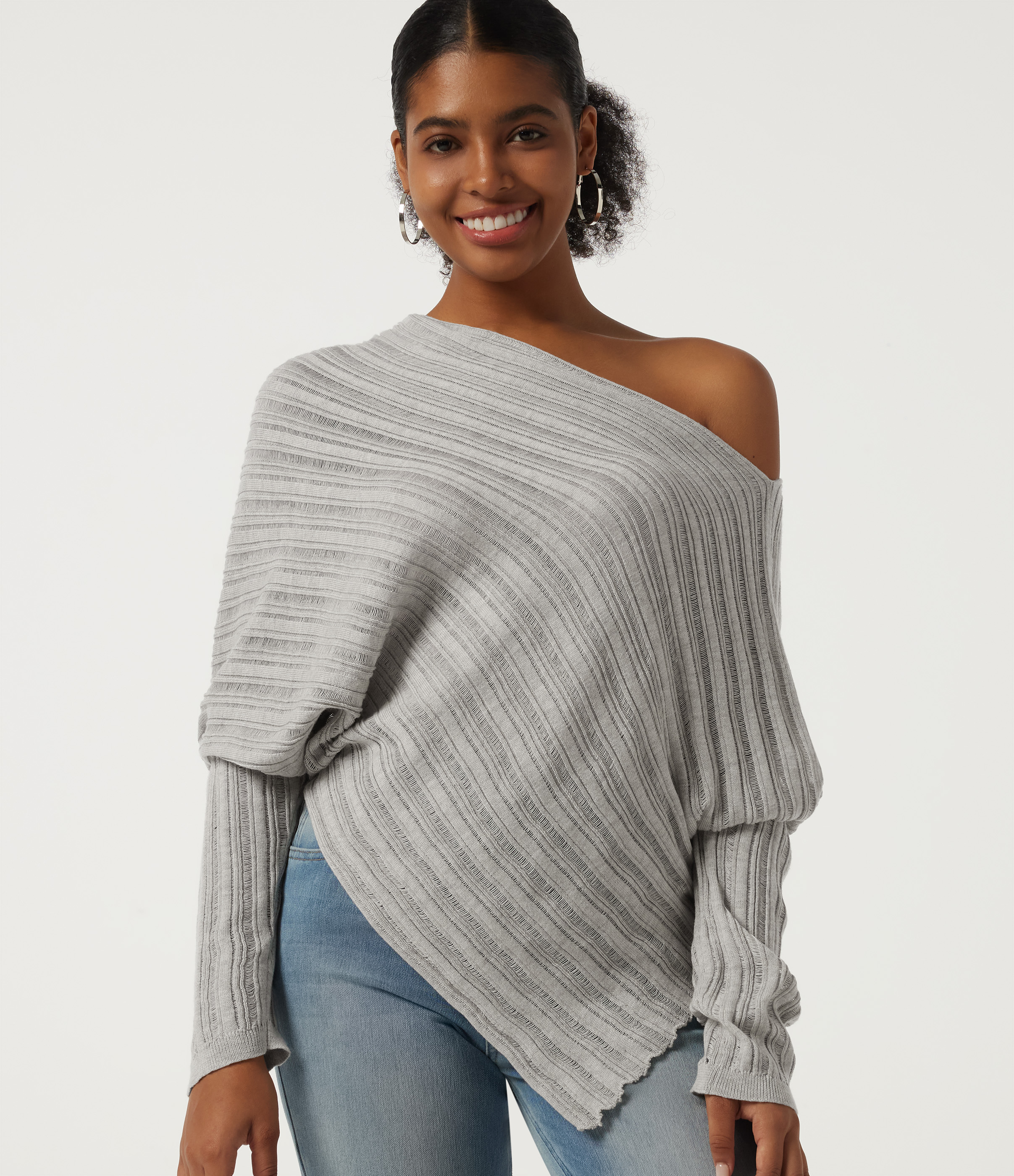One Shoulder Long Sleeve Asymmetric Casual Sweater