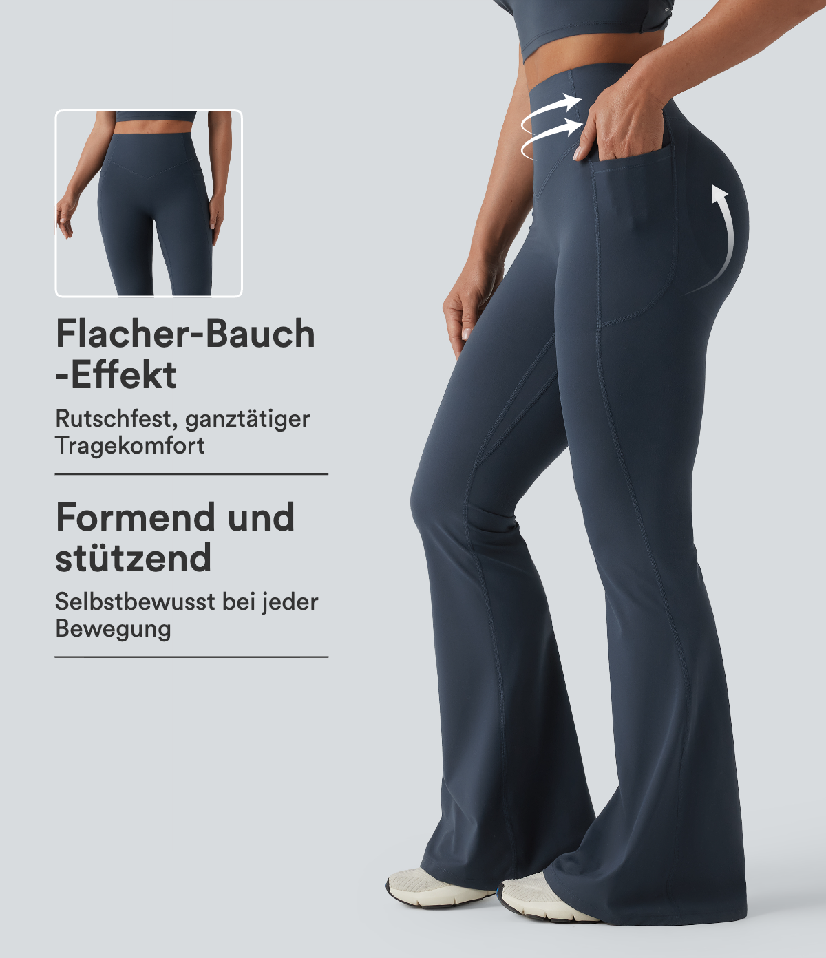Halara UltraSculpt™ - Formende Yoga-Leggings mit hohem Bund, Seitentaschen, Booty-Scrunch und Bauchkontrolle - Po-Lifting