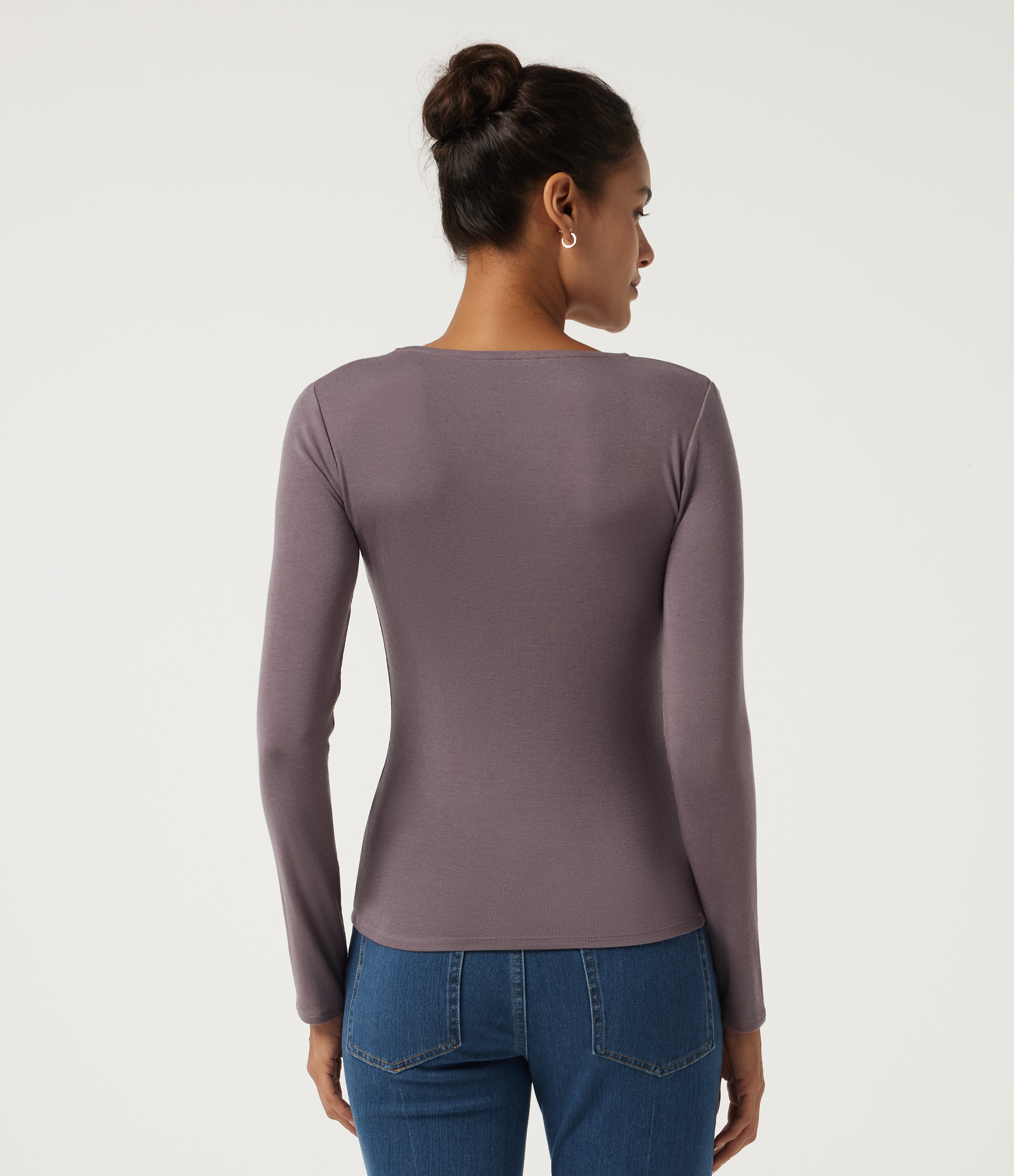 Flint Sweetheart Neck Long Sleeve Contrast Lace Casual Top / 2