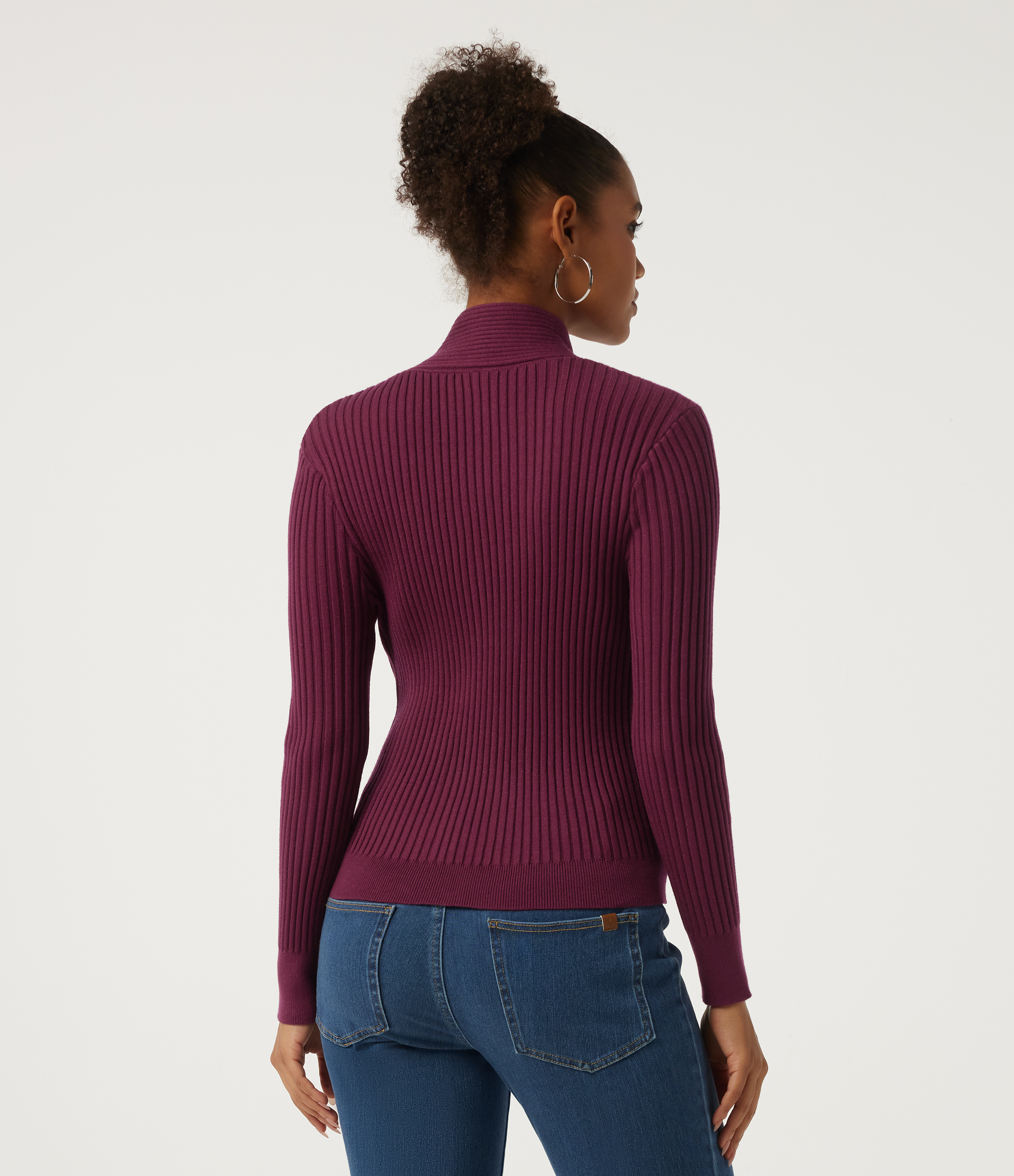 Purple Potion Long Sleeve Work Cardigan Sweater / 2