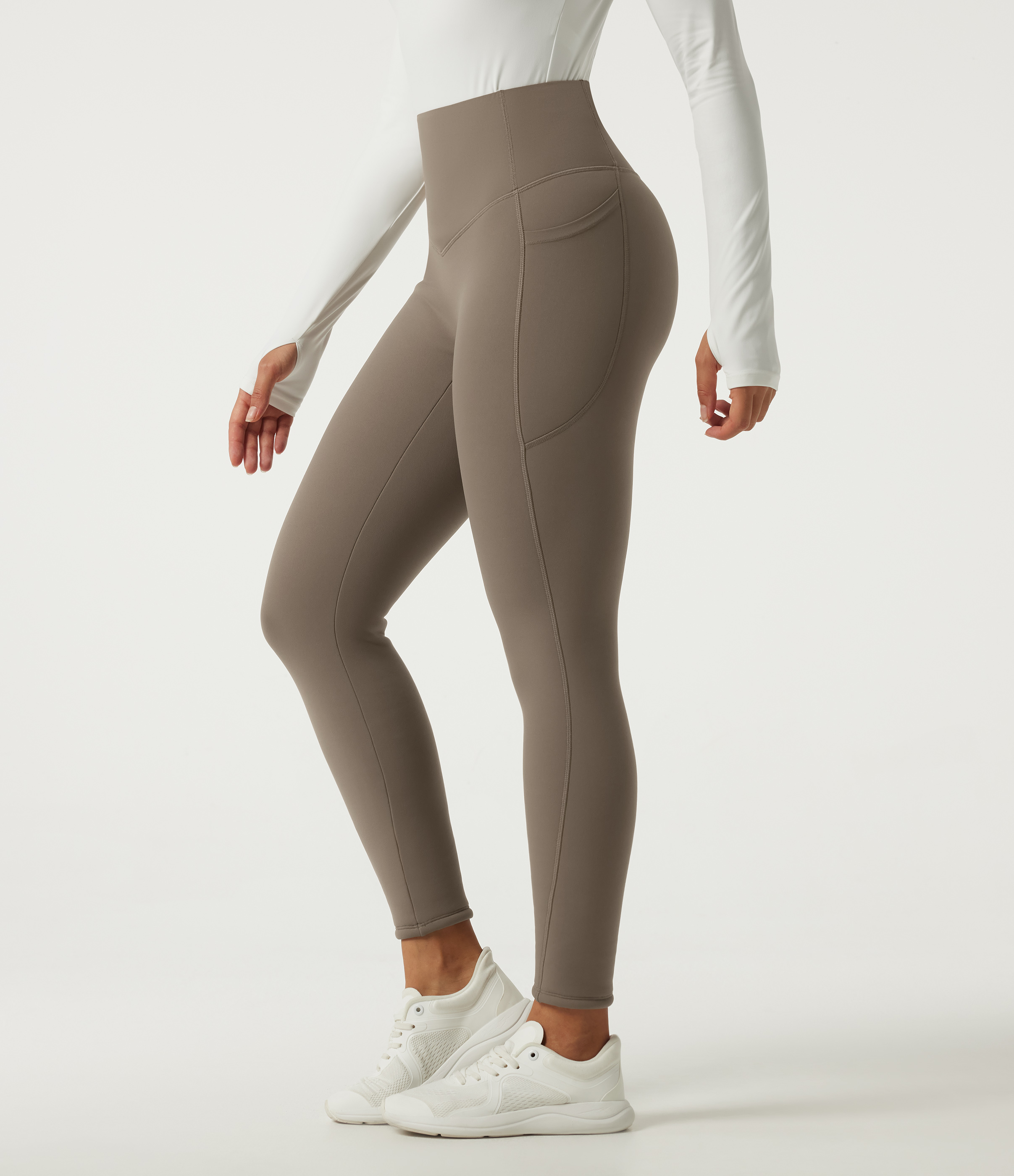 Halara UltraSculpt™ Heat High Waisted Tummy Control Fleece Yoga Leggings with Pockets