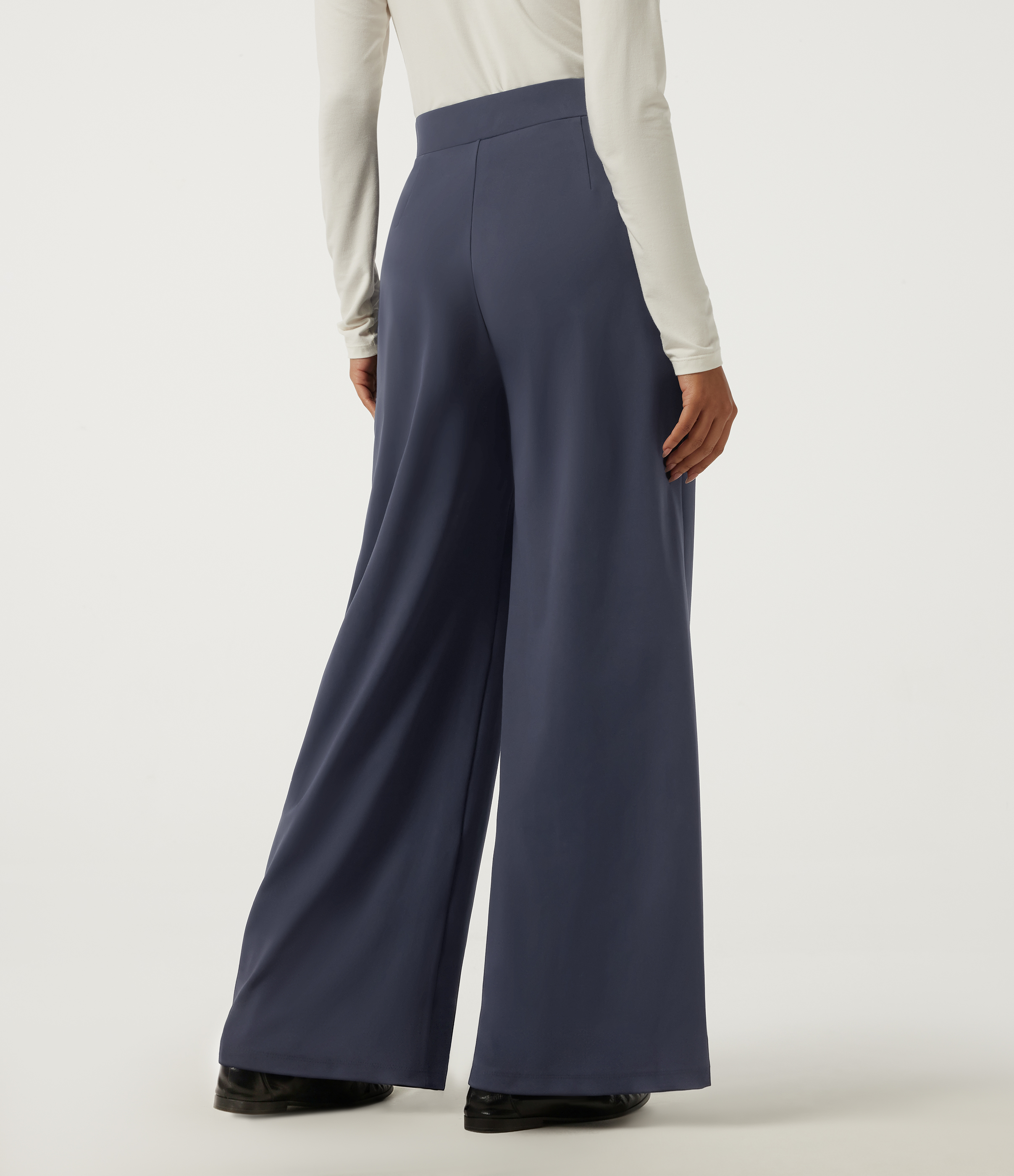 Always in a Mood - Dark Blue High Waisted Wide Leg Yoga Pants with Pockets / 2