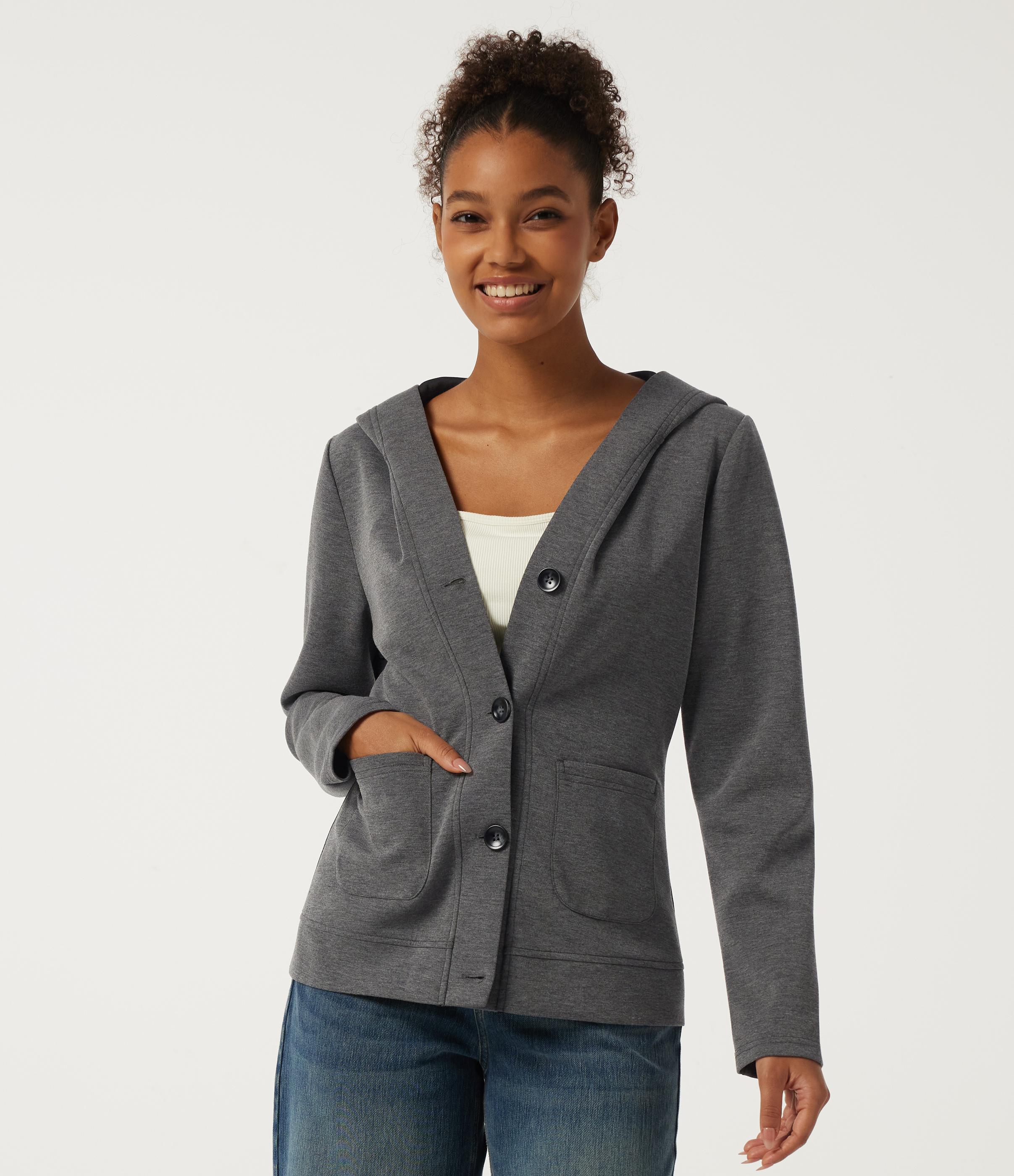Hooded Long Sleeve Casual Coat with Pockets