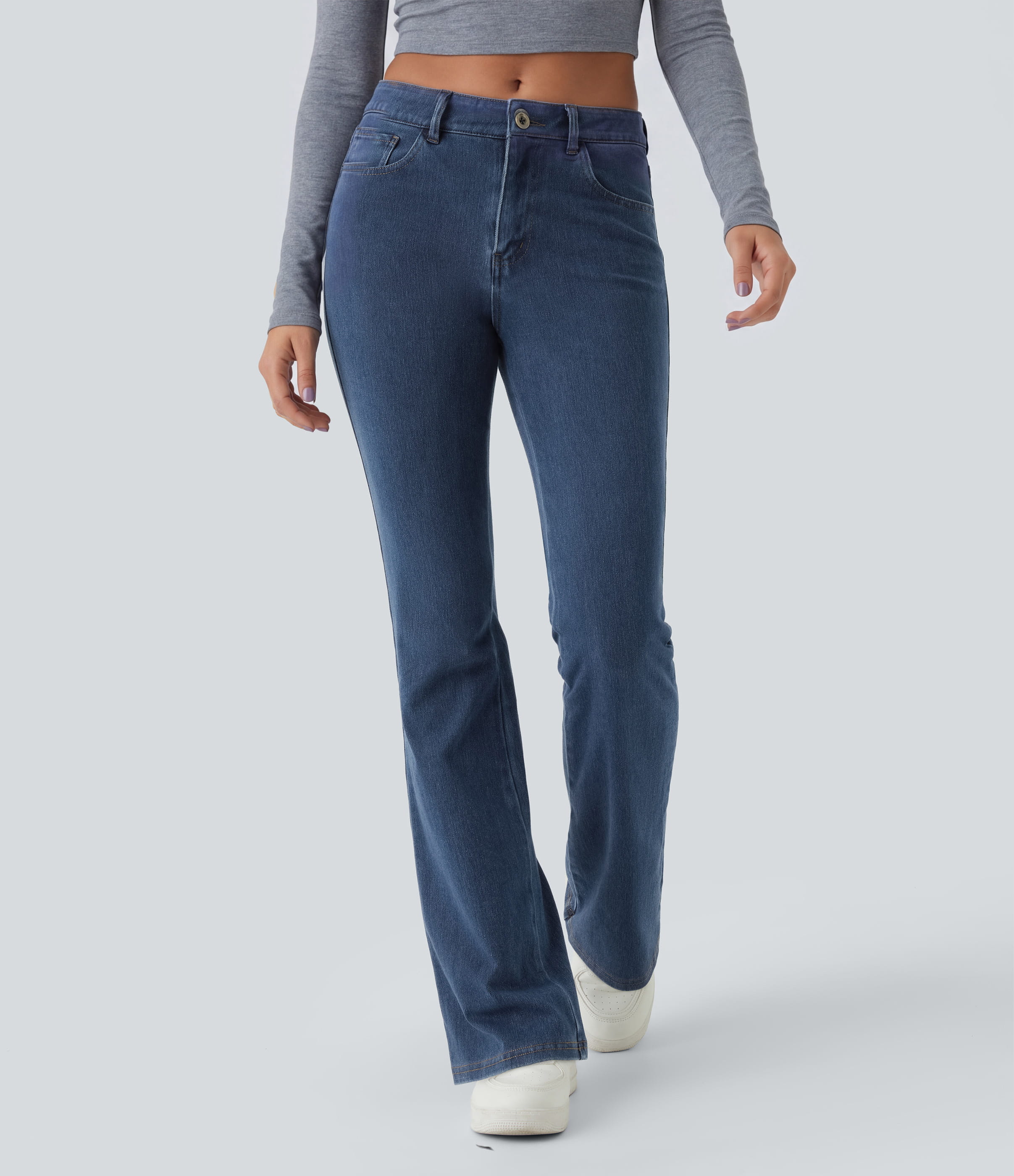Halara Flex™ Mid Rise Pockets Casual Bootcut Jeans