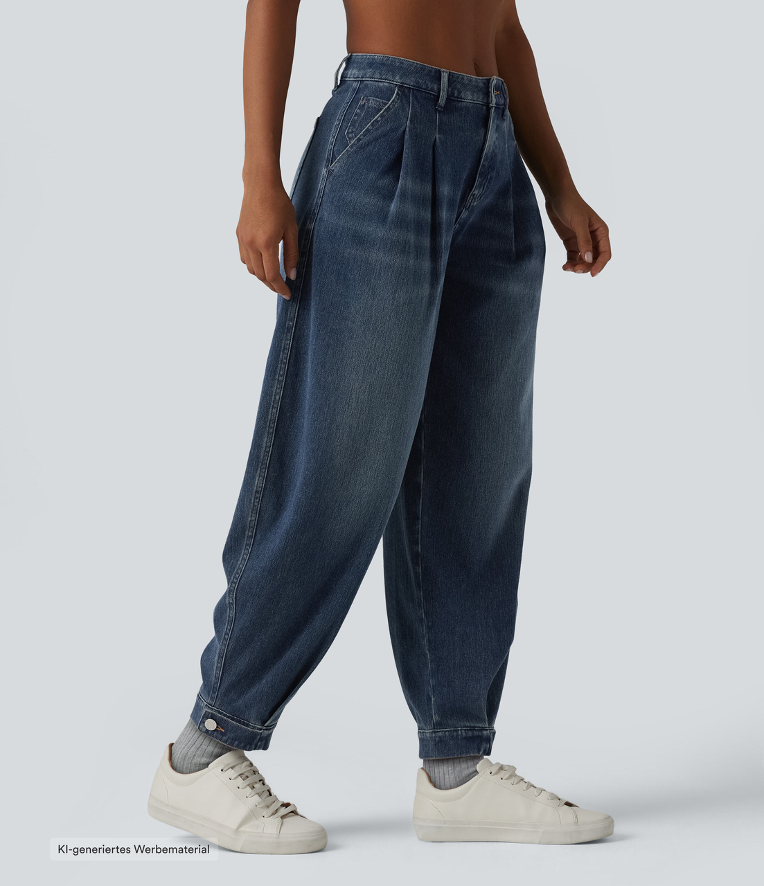 Halara Flex™ - Lässige Ballon-Joggers aus Denim mit mittelhohem Bund und mehreren Taschen