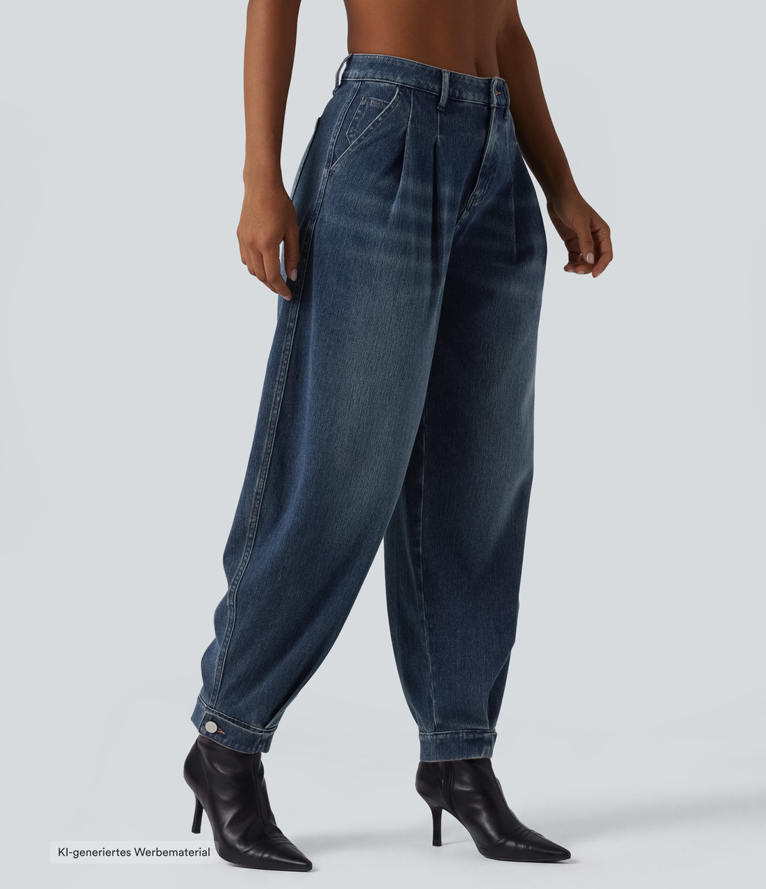 Halara Flex™ - Lässige Ballon-Joggers aus Denim mit mittelhohem Bund und mehreren Taschen